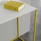 Living Room Console in White Crystal with Metal Base Made in Italy - Iridio Viadurini