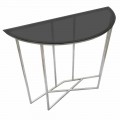 Modern Style Semi-Circle Living Room Console in Iron and Glass - Augusta