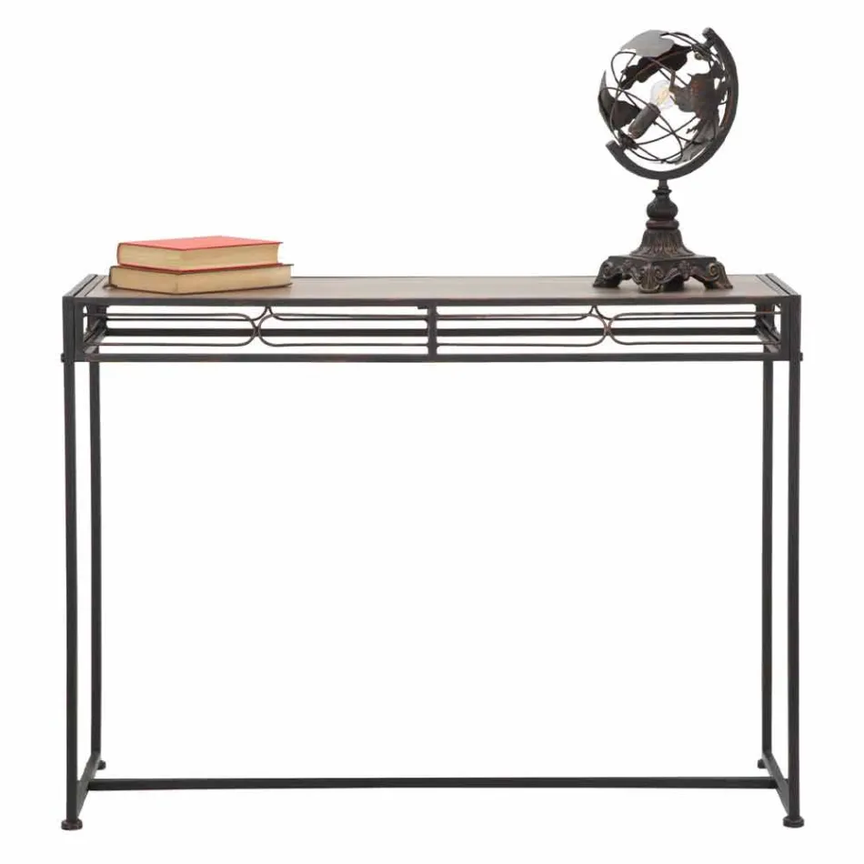 Modern Style Rectangular Living Room Console in Iron and MDF - Wendell Viadurini