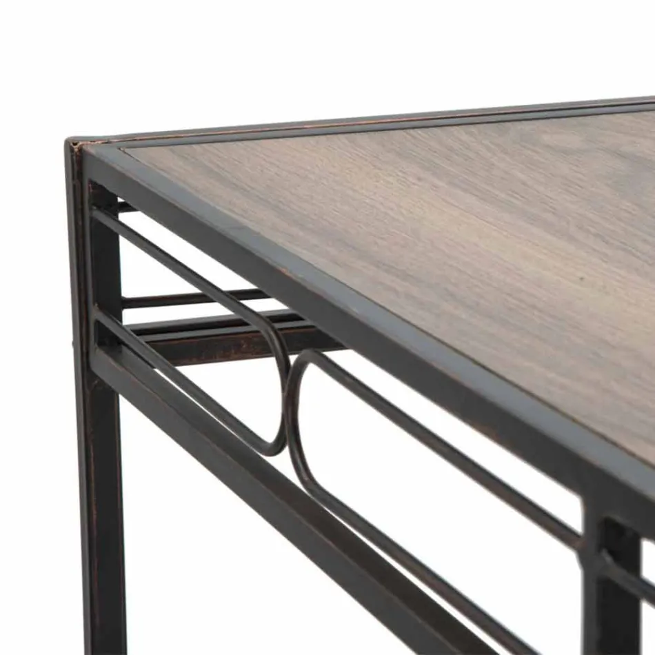 Modern Style Rectangular Living Room Console in Iron and MDF - Wendell Viadurini