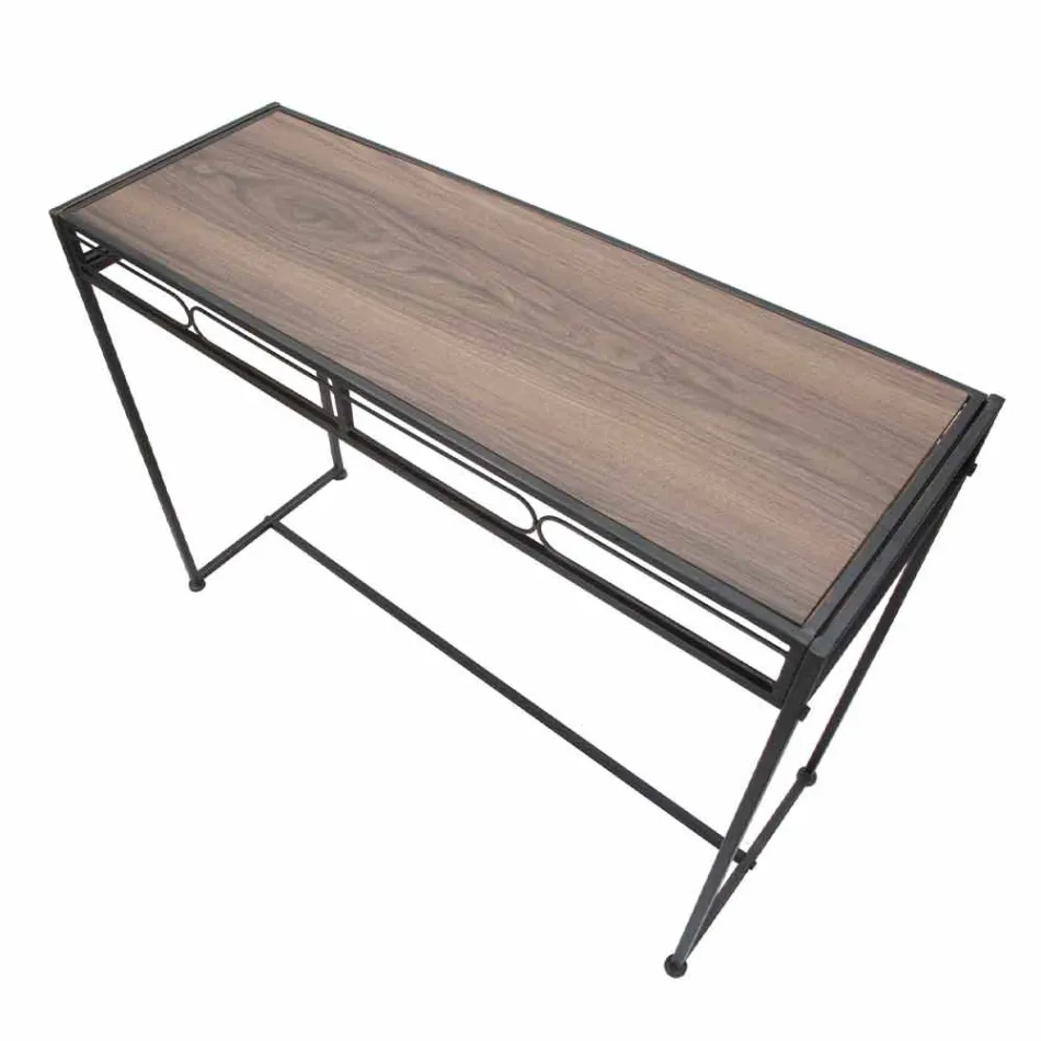 Modern Style Rectangular Living Room Console in Iron and MDF - Wendell Viadurini