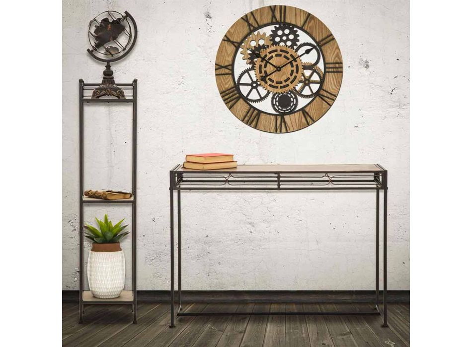 Modern Style Rectangular Living Room Console in Iron and MDF - Wendell Viadurini