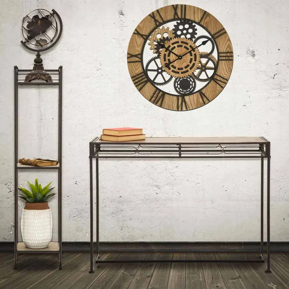 Modern Style Rectangular Living Room Console in Iron and MDF - Wendell Viadurini