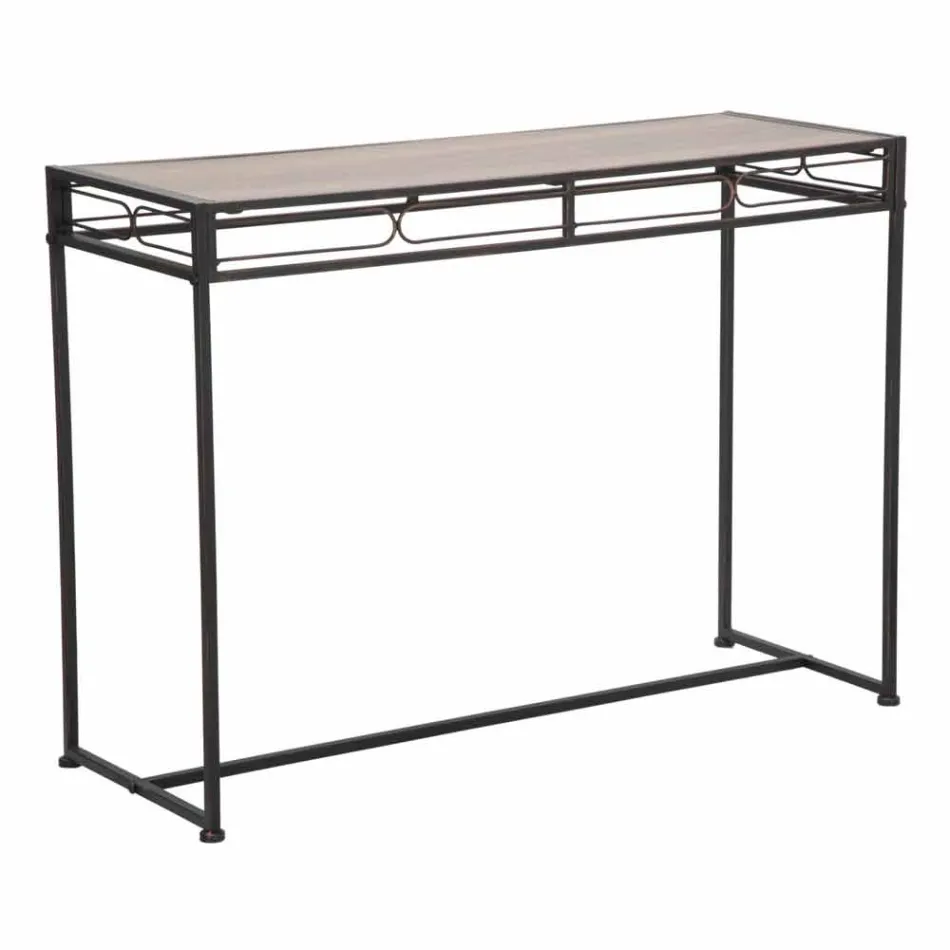 Modern Style Rectangular Living Room Console in Iron and MDF - Wendell Viadurini