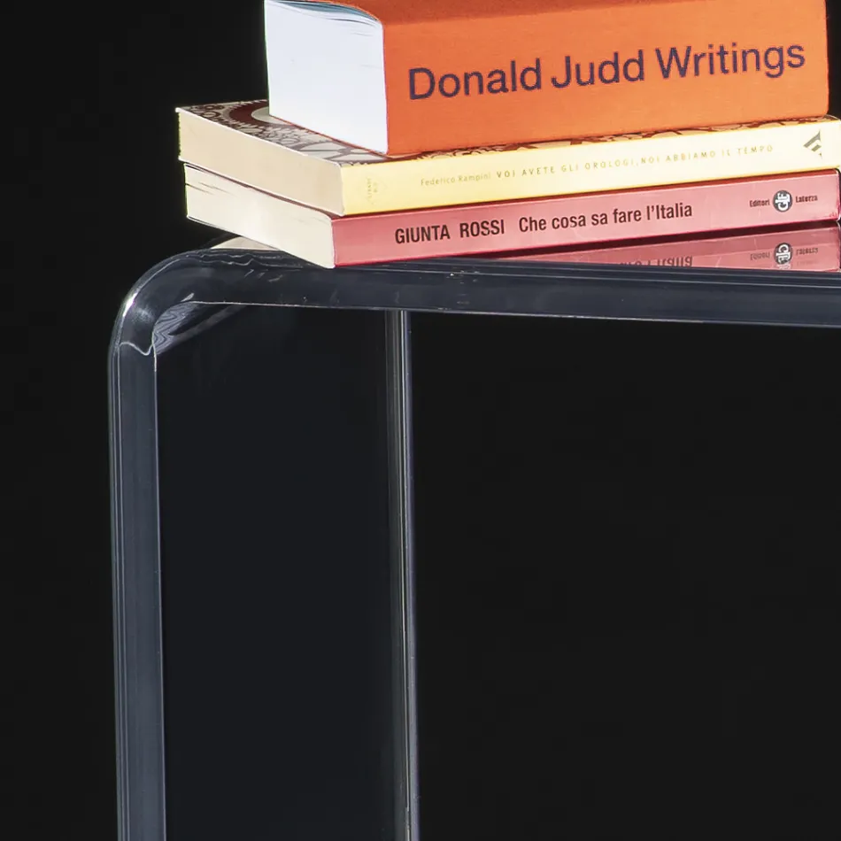 Living Room Console in Minimal Transparent Acrylic Crystal - Amedea Viadurini