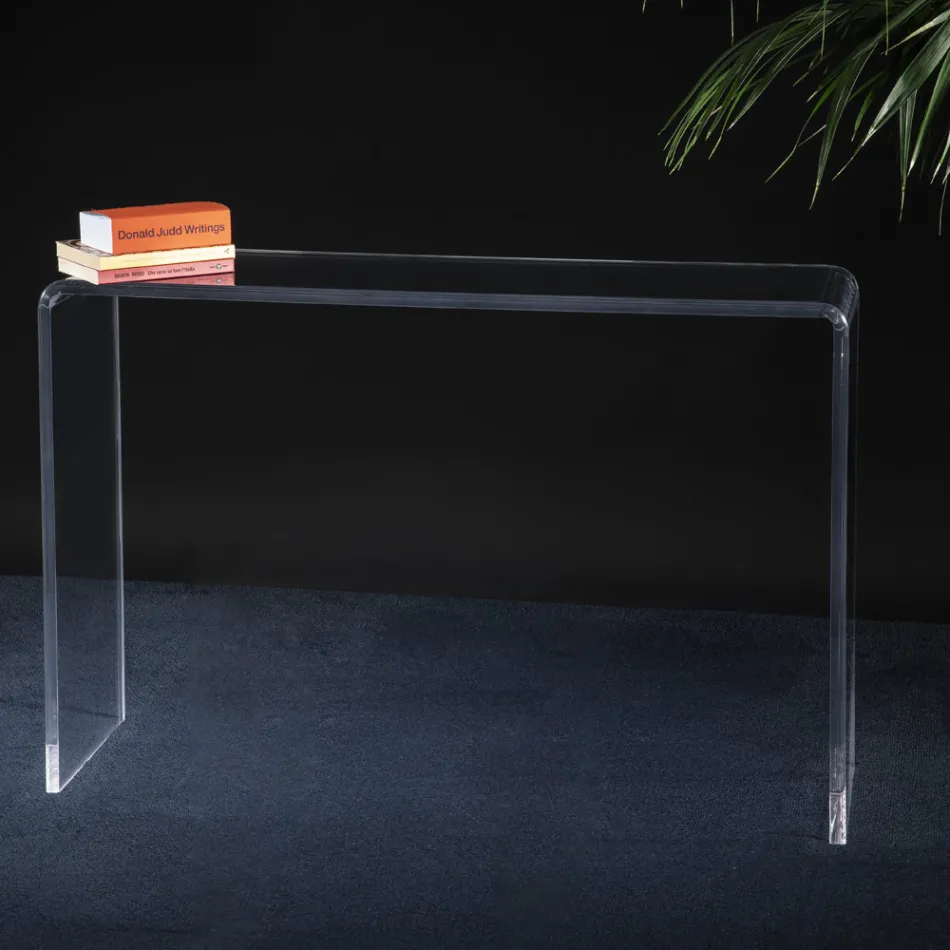 Living Room Console in Minimal Transparent Acrylic Crystal - Amedea Viadurini