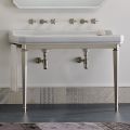 Bathroom Console Vintage L 135 cm with Double Bowl in Ceramic Made in Italy - Nausica