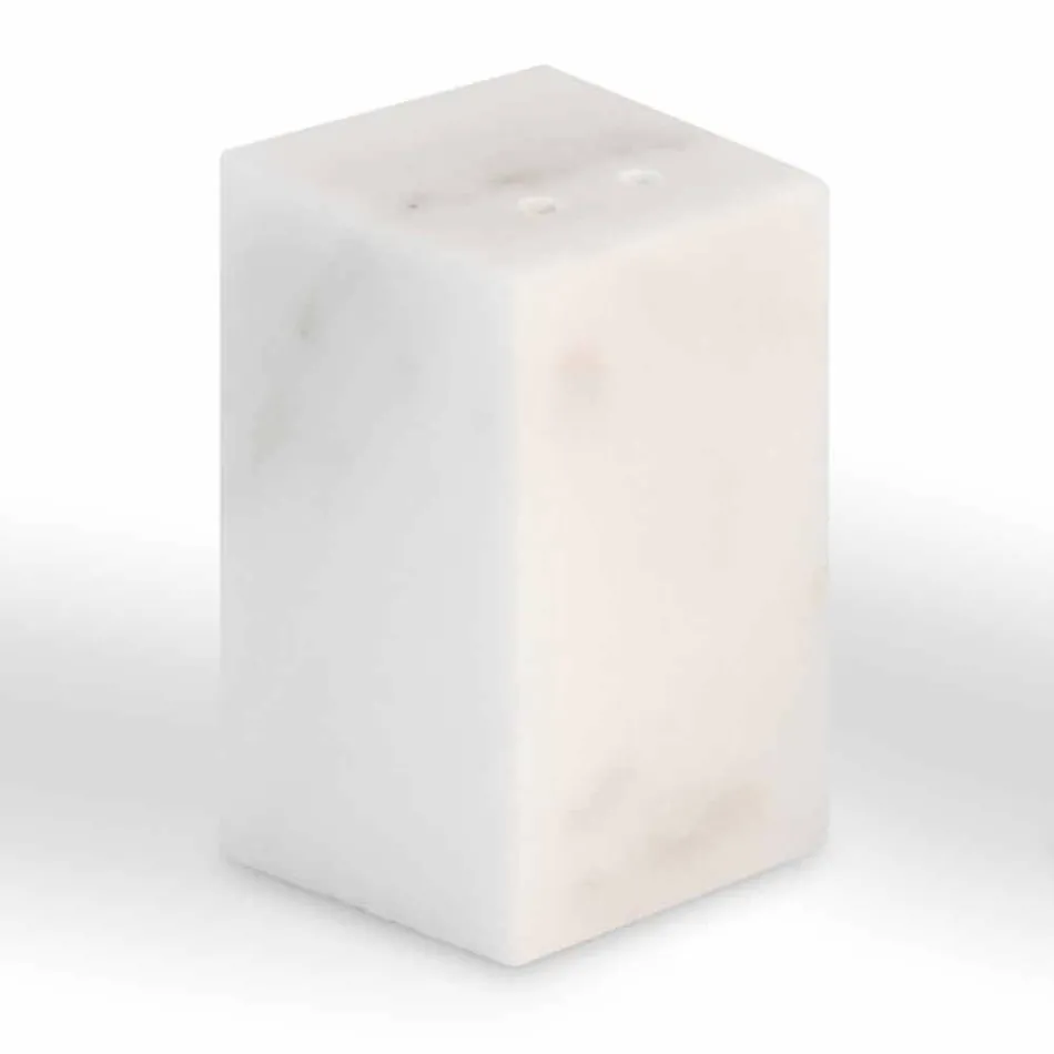 Salt and Pepper Containers in White Carrara Marble Made in Italy - Julio Viadurini