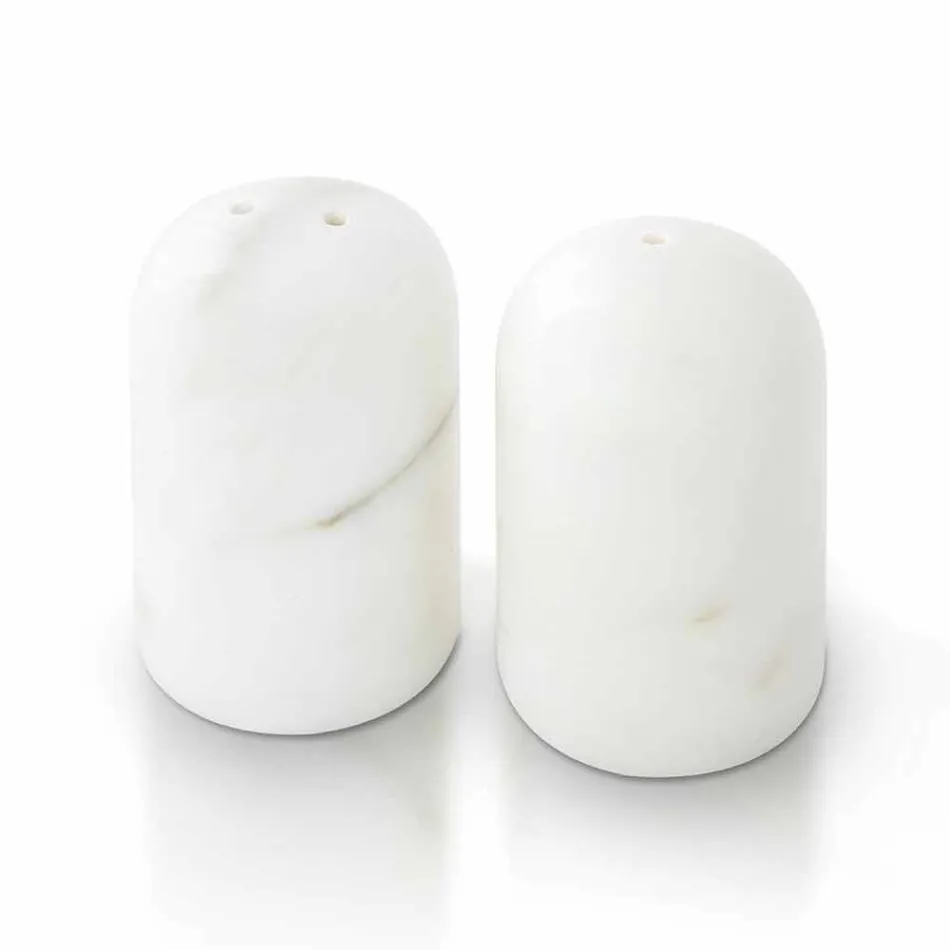 Salt and Pepper Containers in Carrara and Marquinia Marble Made in Italy - Xino Viadurini