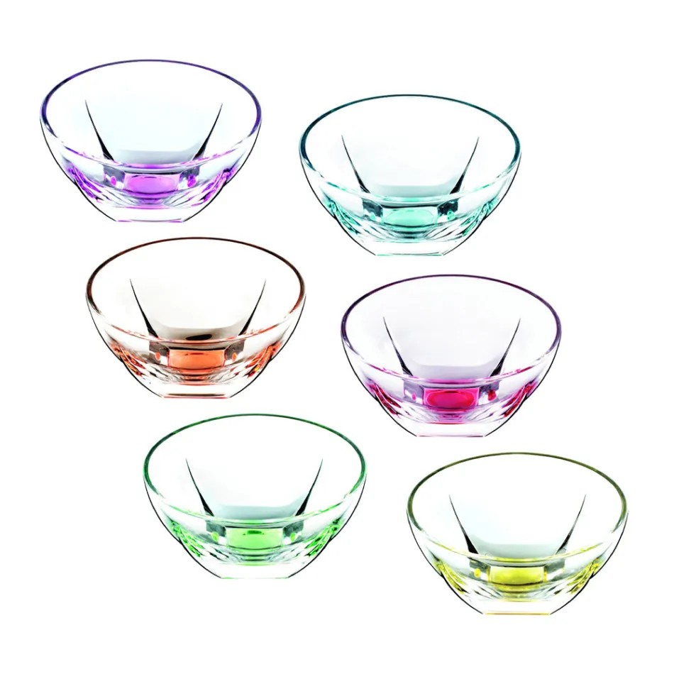 Fruit or Ice Cream Cups in Colored Eco Crystal 13 Pieces - Amalgam Viadurini