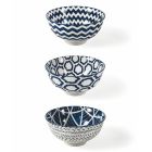 Glazed Stoneware Bowls Design Double Interior Exterior Decoration 12 Pcs - Mahori Viadurini