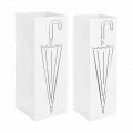 Pair of Umbrella Stand in White or Taupe Homemotion Steel - Brello