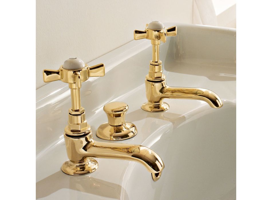 Vintage Design Brass Basin Faucets Made in Italy