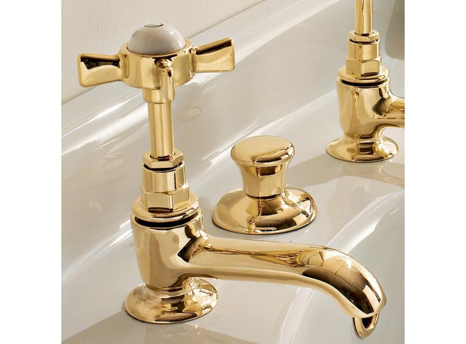 Vintage Design Brass Basin Faucets Made in Italy