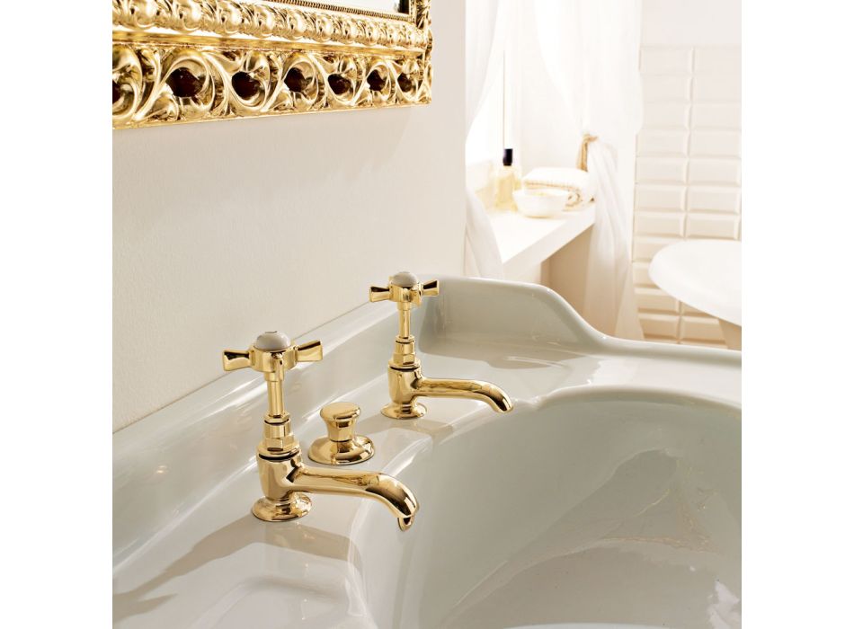 Vintage Design Brass Basin Faucets Made in Italy