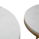 Pair of Round Coffee Tables in Resin and Golden Iron - Camilla Viadurini