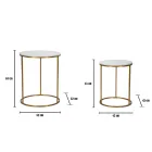 Pair of Round Coffee Tables in Resin and Golden Iron - Camilla Viadurini