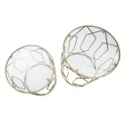 Pair of Iron Coffee Tables with Round Glass Top - Etro Viadurini