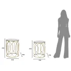 Pair of Iron Coffee Tables with Round Glass Top - Etro Viadurini