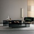 Pair of Modern Smoked Glass Coffee Tables Made in Italy - Sestola
