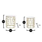 Pair of Round Coffee Tables with Iron Structure - Marmolo Viadurini