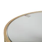 Pair of Round Coffee Tables in Glass and Golden Iron - Avola Viadurini