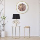 Pair of Round Coffee Tables in Glass and Golden Iron - Avola Viadurini
