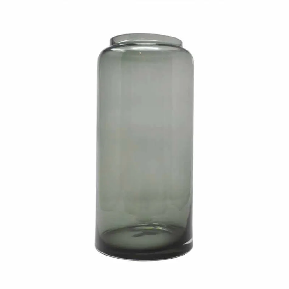 Pair of Decorative Vases in Blue and Smoked Colored Glass, Modern Design - Adriano Viadurini