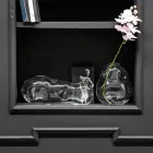 Pair of Transparent Blown Glass Decorative Vases, Made in Italy - Pedro Viadurini