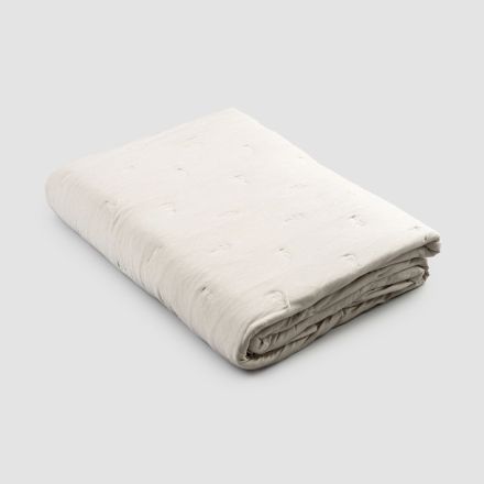 Luxury Lightweight Linen and Jersey Quilted Double Bedspread - Gibbo Viadurini