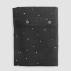 Black Linen Duvet Cover with Crystals for Luxury Double Bed - Damante Viadurini