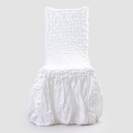 Elegant Chair Cover with Backrest for Living Room in Embroidered Linen - Panteo Viadurini