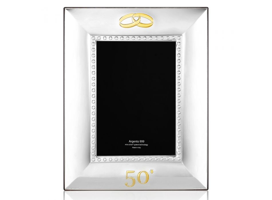 Luxury Silver Photo Frame for Anniversary 25 or 50 Years - Sallustio Viadurini