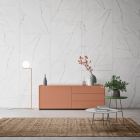 Sideboard 1 Door and 3 Drawers in Ecological Luxury Wood Made in Italy - Lidia Viadurini