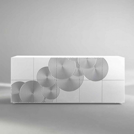 10 slatted sideboard Slate, modern design, white, black or gold Viadurini