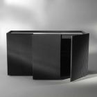 2 black black sideboard with 2 doors and removable chest of drawers Flora Viadurini