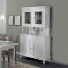 High Sideboard with Living Room Display Cabinet in Wood Made in Italy - Bran Viadurini