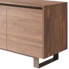 High Wooden Sideboard with Metal Base Made in Italy - Berta Viadurini