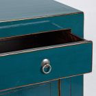 Low Sideboard 2 Doors and 2 Drawers in Blue Elm Wood Homemotion - Konan Viadurini
