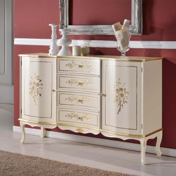 Classic 2 Doors and 4 Drawers Wooden Sideboard Made in Italy - Windsor