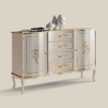 Classic 2 Doors and 4 Drawers Wooden Sideboard Made in Italy - Windsor Viadurini