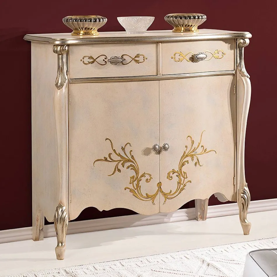 Classic Living Room Wooden Sideboard with Inlays Made in Italy - Ottaviano Viadurini