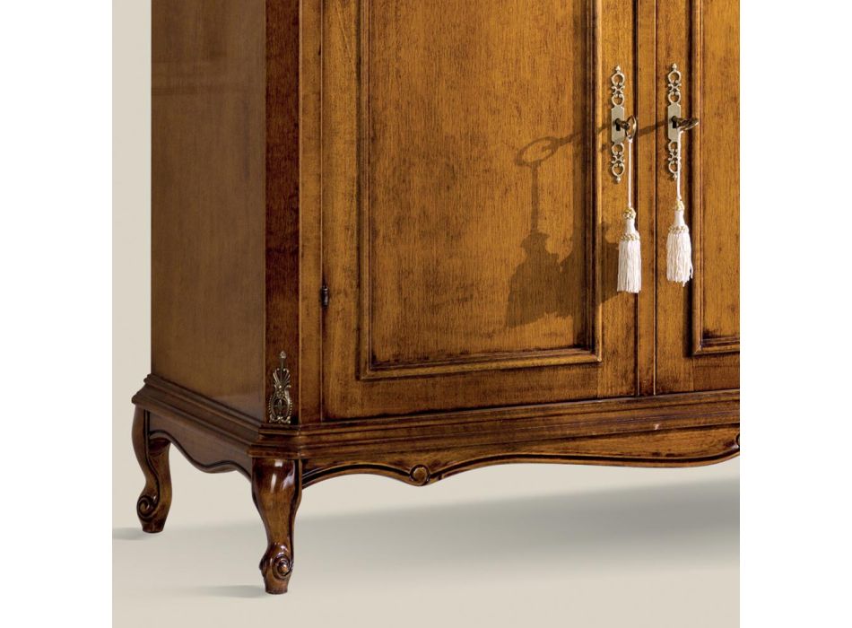Classic Sideboard in Luxury Bassano Walnut Wood Made in Italy - Richard Viadurini