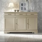 Sideboard with 3 Doors and 3 Drawers in Patinated Ivory Made in Italy - Gleti Viadurini