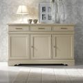 Sideboard with 3 Doors and 3 Drawers in Patinated Ivory Made in Italy - Gleti