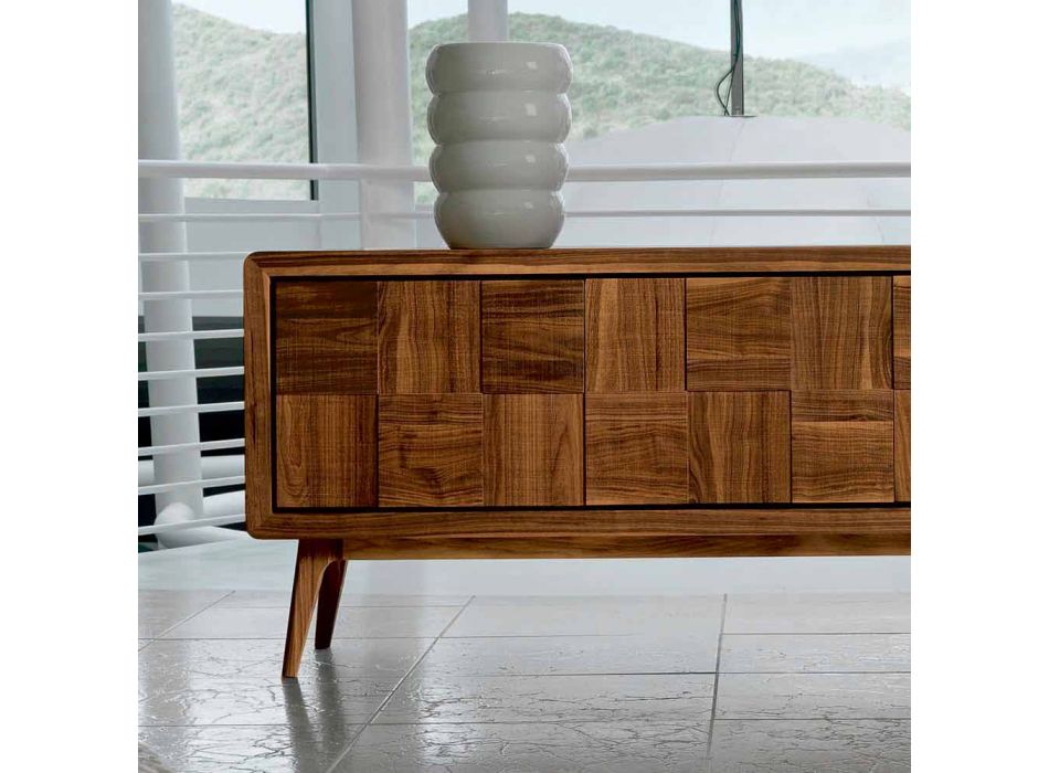 Nensi sideboard with 3 doors in modern design solid walnut wood Viadurini
