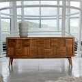Modern sideboard Nensi with 3 doors in solid wood, made in Italy