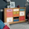Sideboard with All Colored Drawers and Different Handles Made in Italy - Shiva