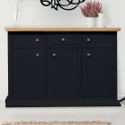 Sideboard with Structure in Veneered Wooden Particles Made in Italy - Odino Viadurini