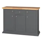 Sideboard with Structure in Veneered Wooden Particles Made in Italy - Odino Viadurini